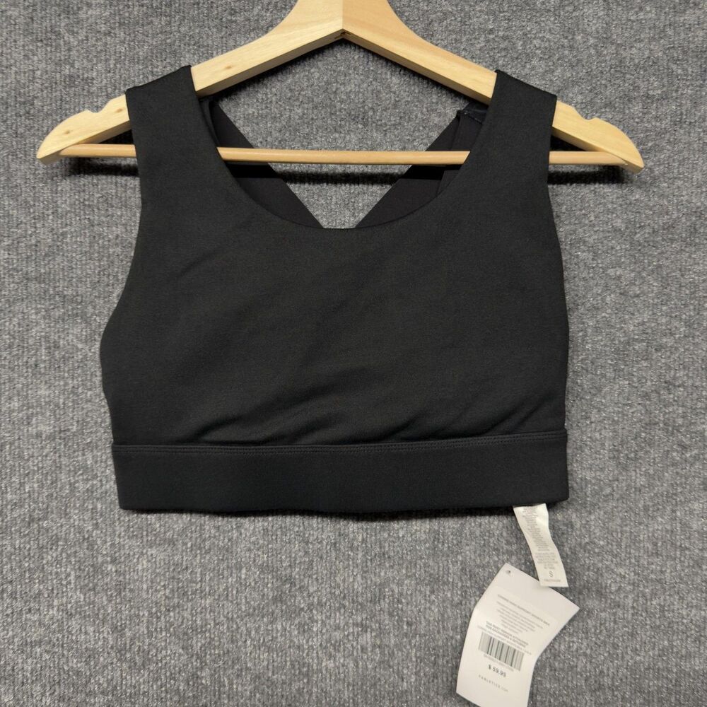 Fabletics Corrie High Support Sports Bra Womens S Black Crossback Hook Eye